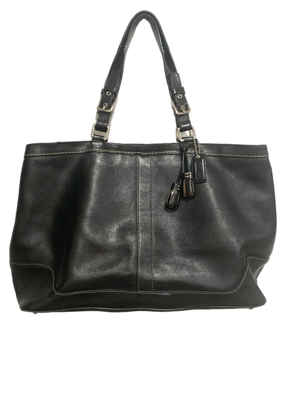 Coach Black Leather Large Tote Bag Shoulder Handbag